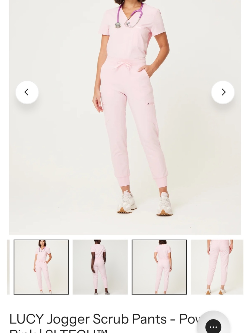 NWT Scrub Lab Set — LUCY Joggers & FLORENCE Three Chest Picket Top — Powder Pink